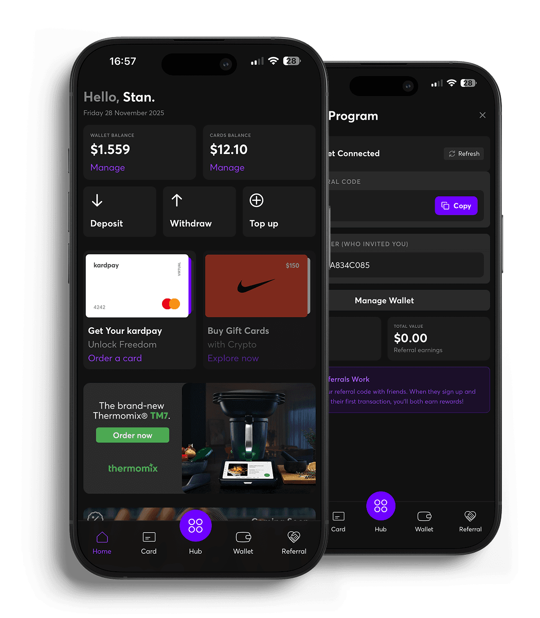 hand holding kardpay card